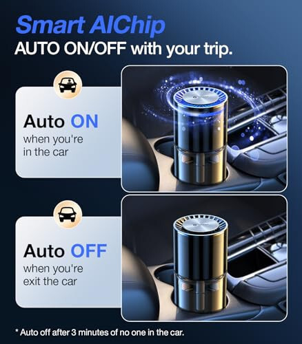 VICSEED AUTO On/Off Smart Car Air Freshener with Blue Ambient Light, Adjustable Concentration & 360°Scent Aroud Car Diffuser, 160ML Large Capacity for 6 Months Long-Lasting Use - Premium Cologne - VICSEED (1)