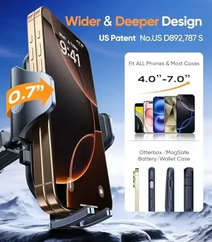 VICSEED avtomobil uchun to'q ko'k telefon ushlagichlari [Haqiqiy harbiy darajadagi eng kuchli so'rg'ich yangilandi] Avtomobil paneli, old oyna, shamollatish teshigi, yuk mashinasi, qayiq stendi iPhone Android uchun sozlanishi telefon o'rnatgichi - 6