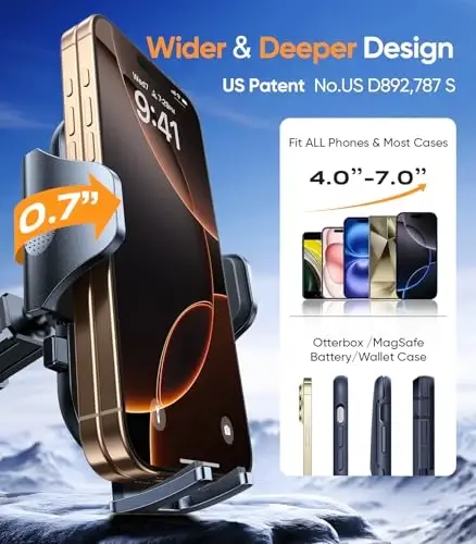 VICSEED Dark Blue Phone Holders for Your Car [Upgraded True Military-Grade Strongest Suction] Cell Phone Mount for Car Dashboard Windshield Vent Truck Boat Stand Adjustable for iPhone Android - 5