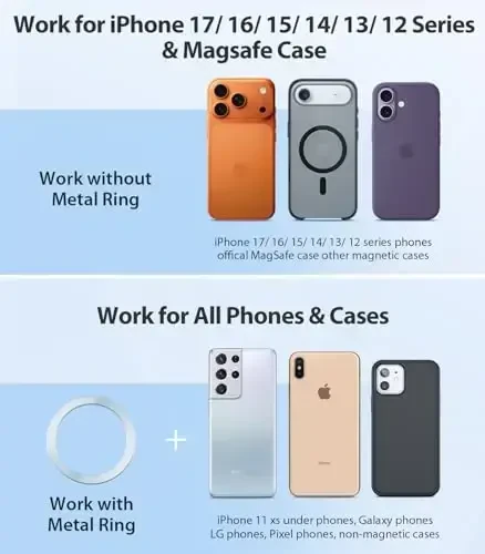 VICSEED для автомобильного крепления MagSafe [Улучшенная самая сильная магнитная сила] Магнитный держатель телефона для автомобильной вентиляции 360 регулируемый магнитный автомобильный держатель телефона для iPhone 15 14 13 12 Pro Max Plus Mini - 6