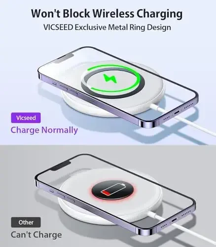 VICSEED для MagSafe автомобильного крепления [Улучшенная мощная магнитная сила] Магнитный держатель телефона для автомобиля Вентиляция 360 Регулируемое магнитное крепление для телефона для iPhone 17 Pro Max 16 15 14 13 12 Plus Mini, Purple - 7