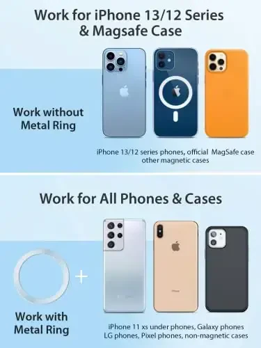 VICSEED для MagSafe Автомобильный держатель [Улучшенная мощнейшая магнитная сила] Магнитный держатель телефона для автомобильного вентиляционного отверстия 360 Регулируемый магнитный автомобильный держатель телефона для iPhone 16 Pro Max 15 14 13 12 Plus Mini - 3