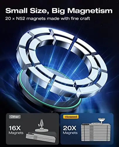 VICSEED for MagSafe Car Mount Dashboard, [High & Low Temp Resistance] [Never Drop] Magnetic Phone Holder for Car, 360 Rotatable Car Phone Holder Mount for iPhone 15 Pro Max 14 13 12 Plus Mini - 4