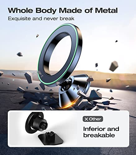 VICSEED for MagSafe Car Mount Dashboard, [High & Low Temp Resistance] [Never Drop] Magnetic Phone Holder for Car, 360 Rotatable Car Phone Holder Mount for iPhone 16 Pro Max 15 14 13 12 Plus Mini - 9