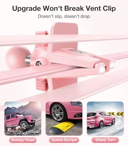 VICSEED for MagSafe Car Mount [Upgraded Strongest Magnet Power] Magnetic Phone Holder for Car Vent 360 Adjustable Magnetic Car Phone Holder Mount for iPhone 15 14 13 12 Pro Max Plus Mini, Pink - 5