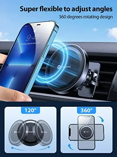 VICSEED for MagSafe Car Mount [Upgraded Strongest Magnet Power] Magnetic Phone Holder for Car Vent 360 Adjustable Magnetic Car Phone Holder Mount for iPhone 17 Pro Max 16 15 14 13 12 Plus Mini - 5