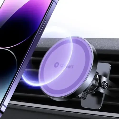 VICSEED for MagSafe Car Mount [Upgraded Strongest Magnet Power] Magnetic Phone Holder for Car Vent 360 Adjustable Magnetic Phone Mount for iPhone 17 Pro Max 16 15 14 13 12 Plus Mini, Purple - VICSEED