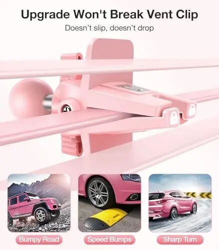 VICSEED MagSafe avtomobil o'rnatish uchun [Eng kuchli magnit quvvati yangilandi] Avtomobil shamollatgichi uchun magnit telefon ushlagichi 360 sozlanishi magnit avtomobil telefon ushlagichi iPhone 15 14 13 12 Pro Max Plus Mini uchun, pushti - 5