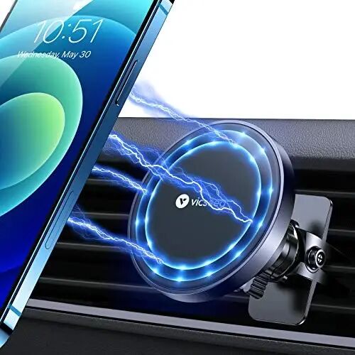 VICSEED MagSafe Avtomobilga o'rnatish uchun [Yangirilgan eng kuchli magnit kuch] Magnit telefon tutqichi Avtomobil havo chiqishi uchun 360 sozlanadigan magnit avtomobil telefon tutqichi iPhone 15 14 13 12 Pro Max Plus Mini uchun - VICSEED