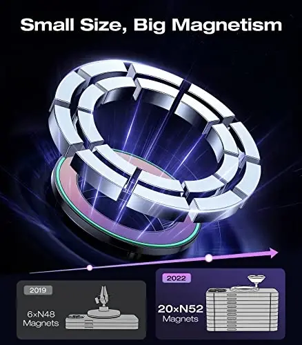 VICSEED MagSafe uchun mos avtomobil o'rnatgichi [Rangli gradient] Avtomobil paneli uchun magnit telefon ushlagichi [Uzoq muddatli va hech qachon tushmaydi] Avtomobil paneli uchun barcha metall mustahkam telefon o'rnatgichi iPhone 16 Pro Max 15 14 13 12 Samsung uchun mos - VICSEED (1)