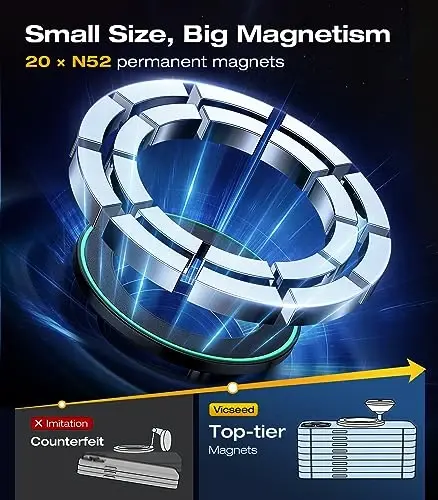 VICSEED 2025 Upgrade for MagSafe Car Mount, [Military-Grade] [High & Low Temp Resistance] Magnetic Phone Holder for Car Dashboard 360 Rotatable Car Phone Holder Mount for iPhone 17 Pro Max 16 15 14 13 - 4