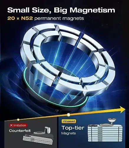 VICSEED 2025 Upgrade for MagSafe Car Mount, [Military-Grade] [High & Low Temp Resistance] Magnetic Phone Holder for Car Dashboard 360 Rotatable Car Phone Holder Mount for iPhone 17 Pro Max 16 15 14 13 - 4