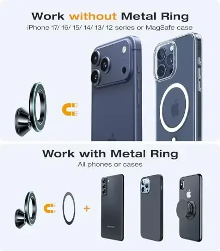 VICSEED 2025 Upgrade for MagSafe Car Mount, [Military-Grade] [High & Low Temp Resistance] Magnetic Phone Holder for Car Dashboard 360 Rotatable Car Phone Holder Mount for iPhone 17 Pro Max 16 15 14 13 - 6