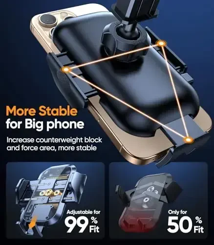 VICSEED Mashina uchun Moviy Telefon Uskunalari [Haqiqiy Harbiy Standartga Ko'tarilgan Eng Kuchli So'rg'ich] Mashina Paneli, Oyna, Ventilyatsiya, Yuk Mashinalari, Qayiq Stendi iPhone Android Smartfonlar uchun Sozlanishi - 4