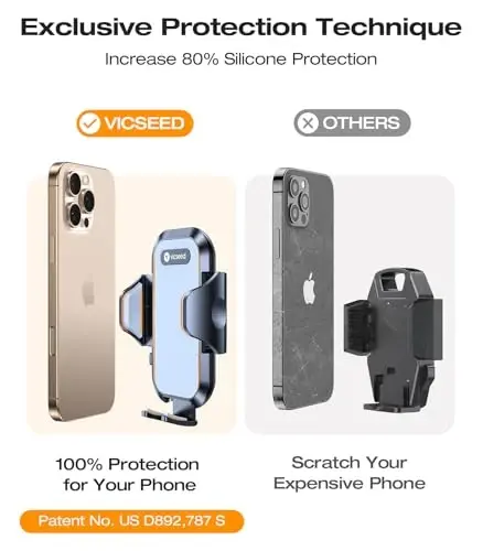 VICSEED Military-Grade Sturdy Car Phone Holder Mount, 𝗨𝗽𝗴𝗿𝗮𝗱𝗲𝗱 𝗔𝗻𝘁𝗶 𝗦𝗵𝗮𝗸𝗲 Metal CD Slot & Air Vent Thick Case Friendly Phone Mount for Car Fit for iPhone 15 14 Samsung All Phones - VICSEED (1)