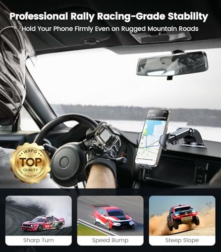 VICSEED Phone Holders for Your Car [Strongest Suction] [Rally Racing-Grade Stability] 2024 Upgrade Universal Car Phone Holder Mount Dashboard Windshield Vent Phone Mount for Car for iPhone All Phones - 15