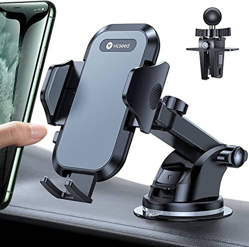 VICSEED Phone Holders for Your Car [Strongest Suction] [Rally Racing-Grade Stability] 2024 Upgrade Universal Car Phone Holder Mount Dashboard Windshield Vent Phone Mount for Car for iPhone All Phones - 1