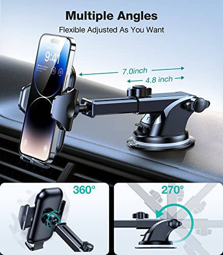 VICSEED Phone Holders for Your Car [Strongest Suction] [Rally Racing-Grade Stability] 2024 Upgrade Universal Car Phone Holder Mount Dashboard Windshield Vent Phone Mount for Car for iPhone All Phones - 6