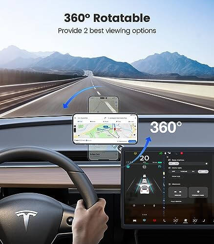 VICSEED Tesla Telefon Tutucu【En Güçlü Manyetik Güç】MagSafe Araba Tutucu Tesla Model 3 Model Y için, Katlanabilir Gizli Tesla Telefon Tutucu Tüm Telefonlara Uyar, Tesla Model Y Aksesuarları Tesla Model 3 Aksesuarları - 3