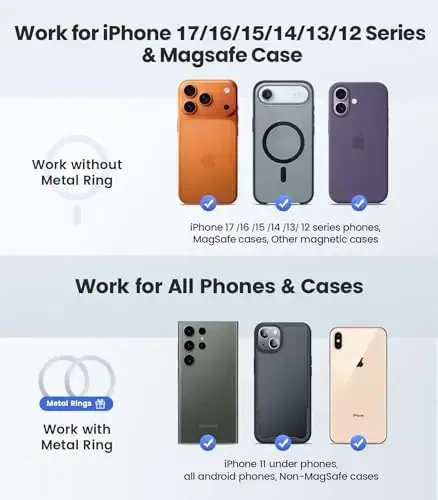 VICSEED Tesla Phone Mount【Strongest Magnet Power】Foldable Hidden Tesla Phone Holder Fit for All Phone, Tesla Model 3 Model Y for MagSafe Car Mount, Tesla Model 3 Accessories, Tesla Model Y Accessories - 7