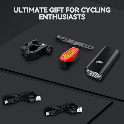 VICTAGEN Bike Lights Front and Rear - High Brightness 8500lm Rechargeable Bicycle Lights Set for Night Riding - Long Runtime Safety Lights for Cycling on Roads and Mountains - 7