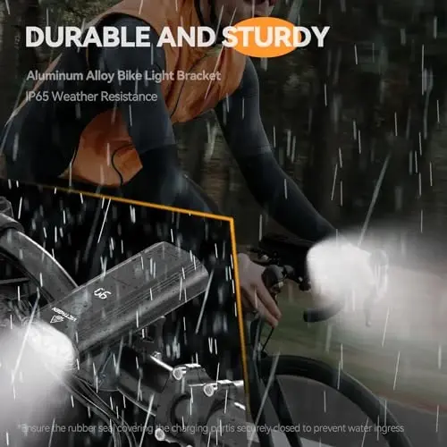 VICTAGEN Bike Lights Front and Rear - High Brightness 8500lm Rechargeable Bicycle Lights Set for Night Riding - Long Runtime Safety Lights for Cycling on Roads and Mountains - 4