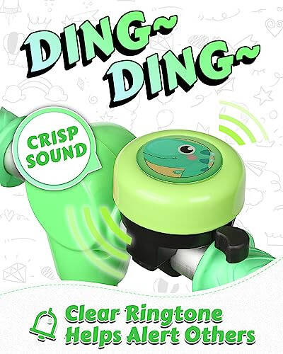 VICTGOAL Bike Bell for Kids with Loud Clear Sound, Bicycle Bell Scooter Bike Horn Ringtone Alert Cute Cycling for Toddler Children Boys Girls - 3