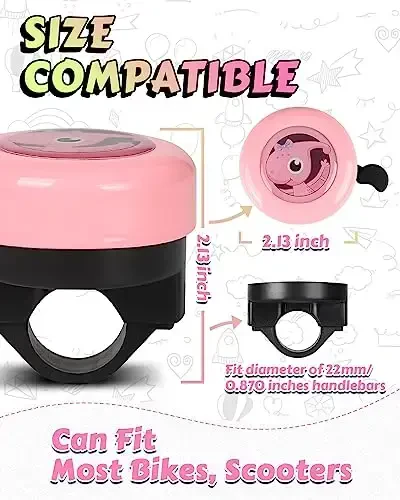 VICTGOAL Bike Bell for Kids with Loud Clear Sound, Bicycle Bell Scooter Bike Horn Ringtone Alert Cute Cycling for Toddler Children Boys Girls - 4