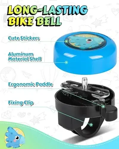 VICTGOAL Bike Bell for Kids with Loud Clear Sound, Bicycle Bell Scooter Bike Horn Ringtone Alert Cute Cycling for Toddler Children Boys Girls - 2