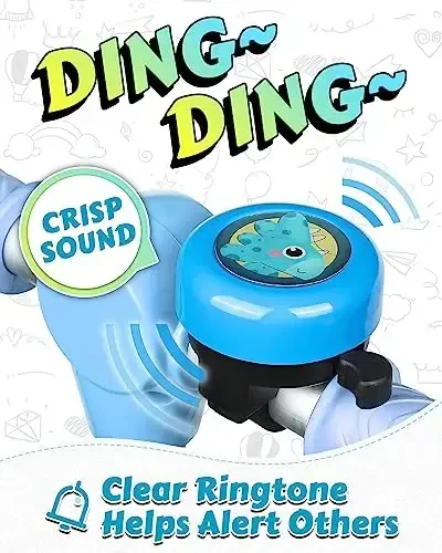 VICTGOAL bolalar uchun velosiped qo'ng'irog'i, baland va tiniq ovozli, velosiped qo'ng'irog'i skuter velosiped shoxi rington ogohlantirish chaqaloq bolalar o'g'il qizlar uchun yoqimli velosiped - 3