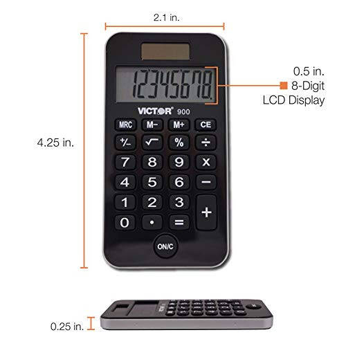 Victor 900 Handheld Calculator, Black, 0.3