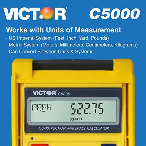 Victor C5000 Construction Materials Calculator with Protective Case - 6