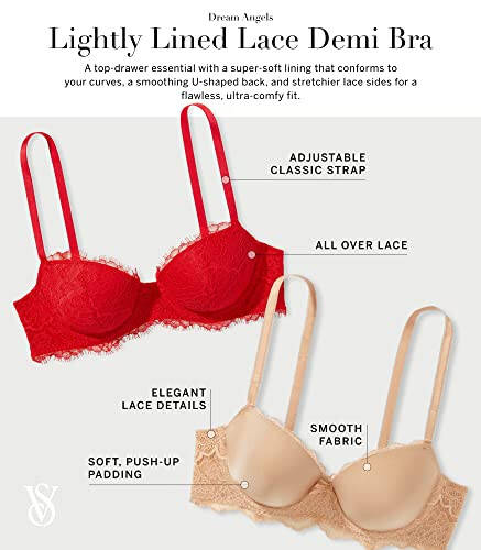 Victoria's Secret Kadın Dream Angels Hafif Astarlı Sütyen, Kadınlar İçin Sütyen (32A-38DDD) - 4