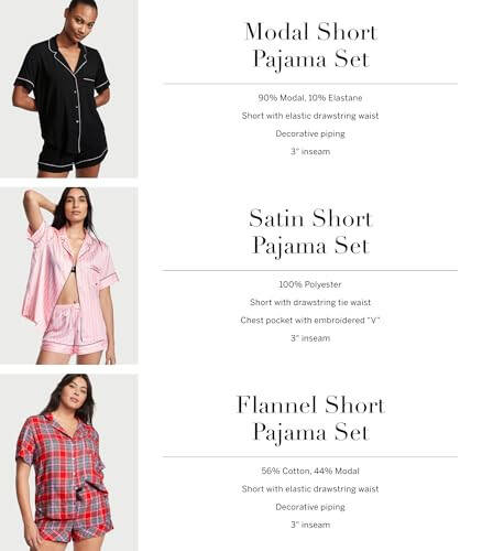 Victoria's Secret Modal Pijama Takımı, Kısa Kollu Gömlek ve Pijama Şort Takımı, Kadınlar İçin Gecelik (XS-XXL) - 1