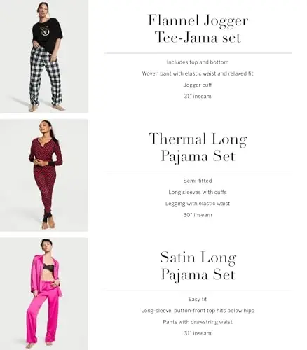 Victoria's Secret Tee Pajama Set, Short Sleeve Cotton T Shirt and Flannel Pants, Sleepwear for Women (XS-XXL) - MODAZONE (1)