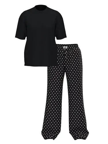Victoria's Secret Women's Tee Pajama Set, Short Sleeve T-Shirt & Flannel Pants - 3