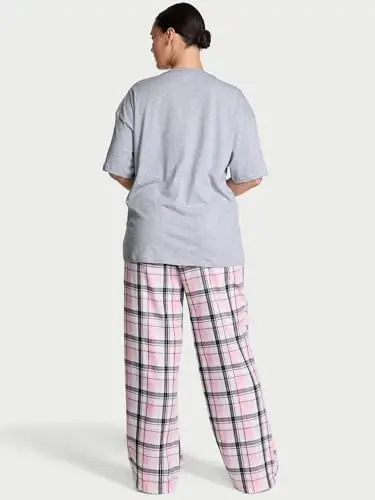 Victoria's Secret Women's Tee Pajama Set, Short Sleeve T-Shirt & Flannel Pants - Victoria's Secret (1)
