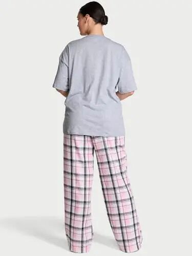 Victoria's Secret Women's Tee Pajama Set, Short Sleeve T-Shirt & Flannel Pants - Victoria's Secret (1)