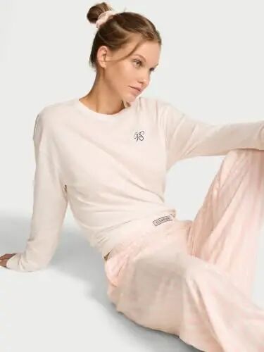 Victoria's Secret Women's Tee Pajama Set, Short Sleeve T-Shirt & Flannel Pants - VICTORIA'S (1)