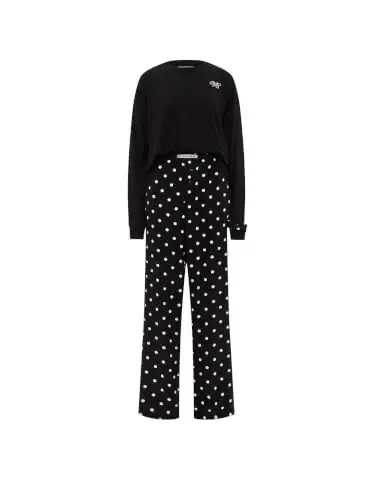 Victoria's Secret Women's Tee Pajama Set, Short Sleeve T-Shirt & Flannel Pants - 1