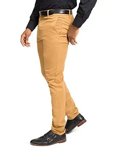 VICTORIOUS Men's Basic Casual Slim Fit Stretch Chino Pants - 3