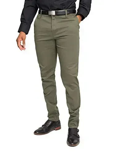 VICTORIOUS Men's Basic Casual Slim Fit Stretch Chino Pants 