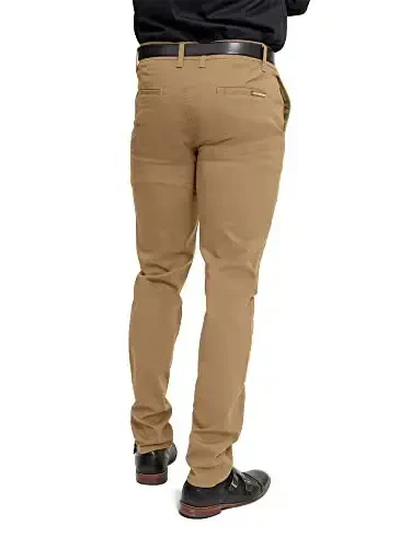 VICTORIOUS Men's Basic Casual Slim Fit Stretch Chino Pants - MODAZONE (1)