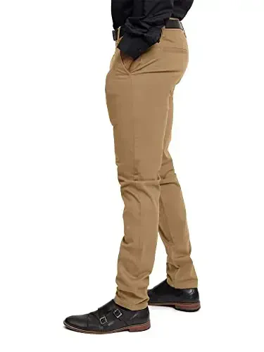 VICTORIOUS Men's Basic Casual Slim Fit Stretch Chino Pants - 3