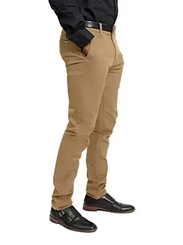 VICTORIOUS Men's Basic Casual Slim Fit Stretch Chino Pants - 4