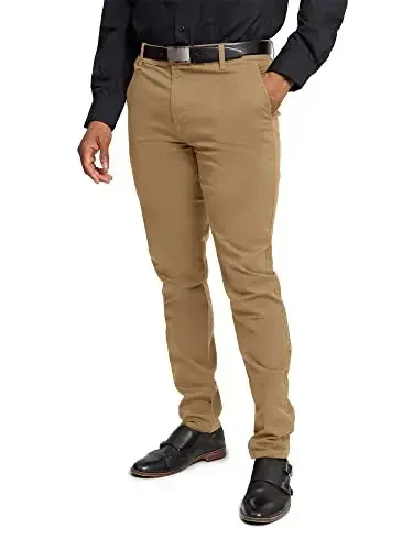VICTORIOUS Men's Basic Casual Slim Fit Stretch Chino Pants - 1
