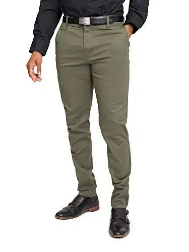 VICTORIOUS Men's Basic Casual Slim Fit Stretch Chino Pants - 1