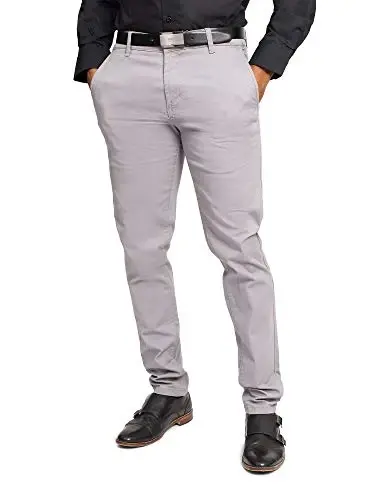 VICTORIOUS Men's Basic Casual Slim Fit Stretch Chino Pants - 1