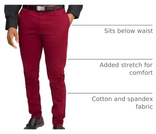 VICTORIOUS Men's Basic Casual Slim Fit Stretch Chino Pants - 4