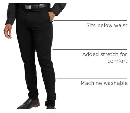 VICTORIOUS Men's Basic Casual Slim Fit Stretch Chino Pants - 4
